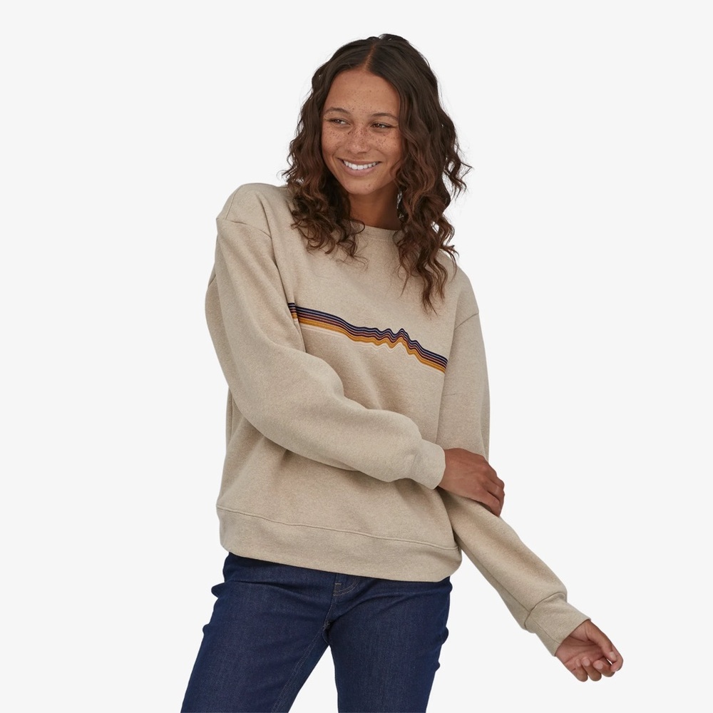 PATAGONIA WOMEN'S RIDGE RISE STRIPE UPRISAL CREW SWEATSHIRT
